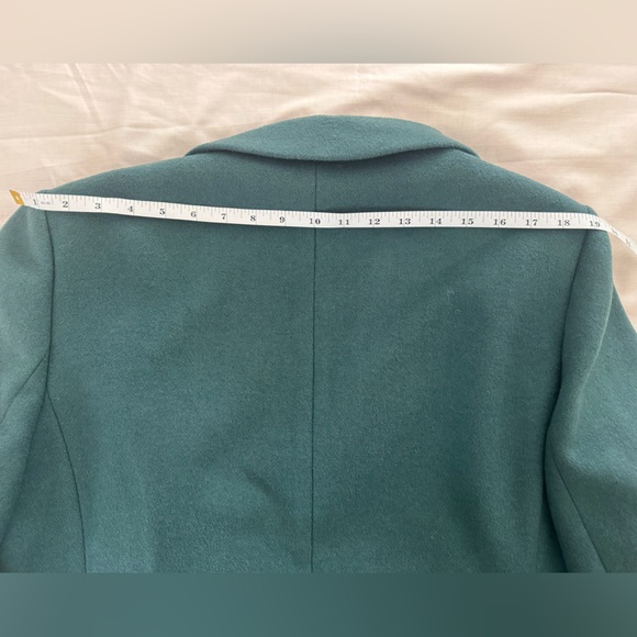 NWT LOFT Rich Teal Wool Coat Pea Coat - Picture 11 of 11